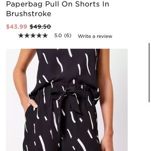 LOFT Paperbag shorts in brushstroke black medium